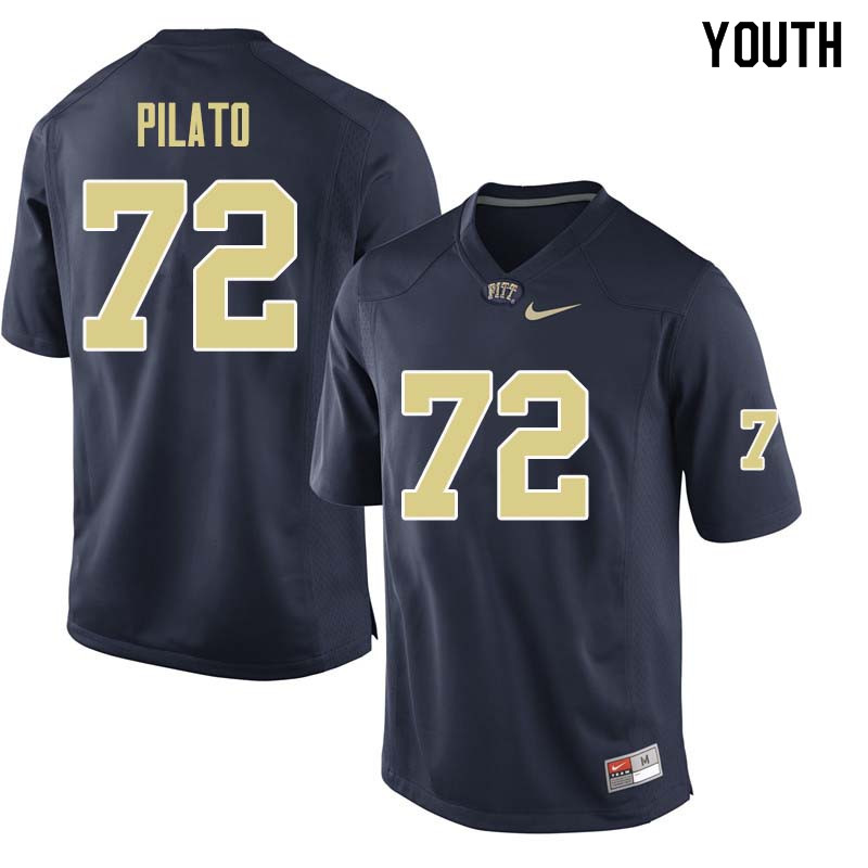 Youth #72 Tony Pilato Pittsburgh Panthers College Football Jerseys Sale-Navy